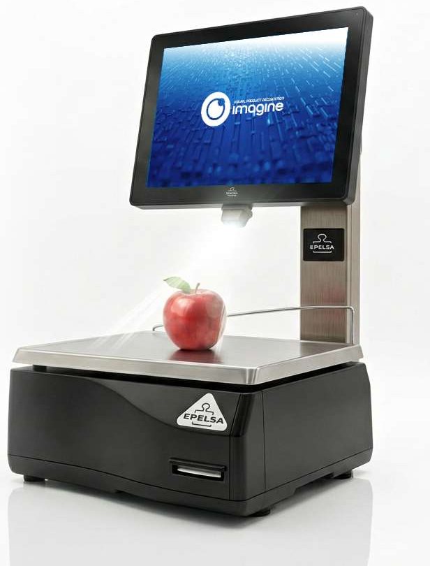 Balanza EPELSA TouchScale EVO con cámara IMAGine reconociendo una manzana